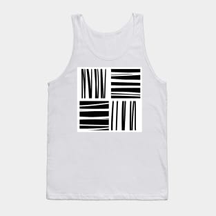 black and white bar code lines pattern Tank Top